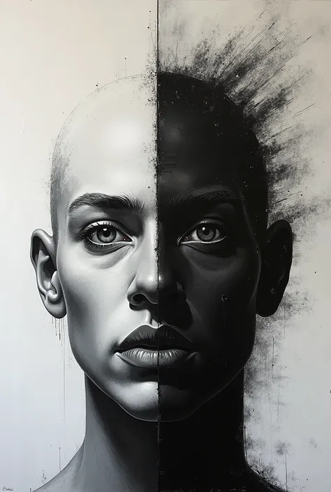 Black and white thinking painting 