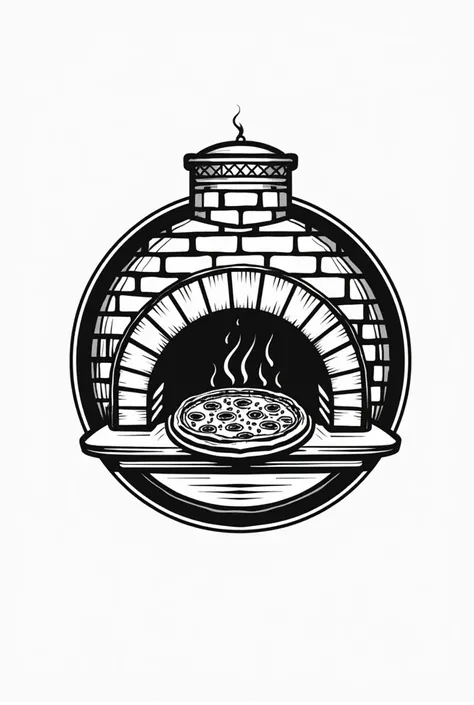 Create the logo of my pizzeria in black and white 