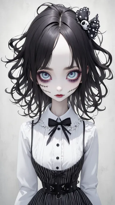 Tim Burton style 、Distinctive Face、have distinct facial features、