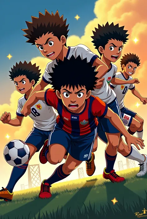 J'aimerais creer une affiche de manga shonen qui dit ragaru legends no fijimi tigers.
