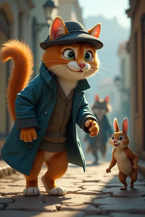 Detective Whiskers and the Great Chase

In the quiet town of Purrsville, Officer Whiskers, the bravest police cat, was enjoying his morning milk when a frantic squirrel ran into the station.

"Officer Whiskers! A terrible crime! Mr. Hops, the rabbit, has b...