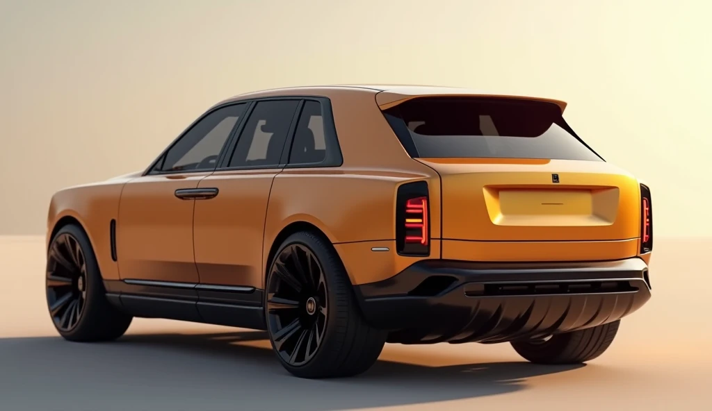 rolls royce cullinan 2025  back view golden brown colour 