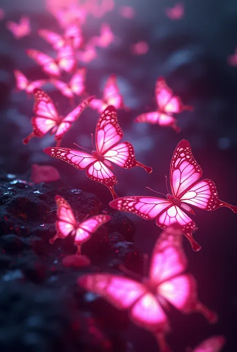 Neon pink butterflies 