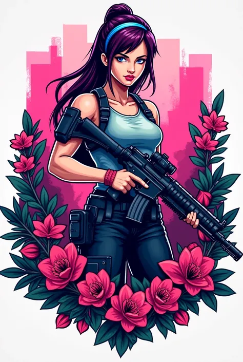 Logo for pubg girl gamers team name 4 flower power