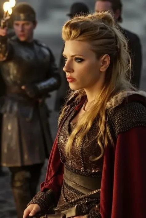 Scarlett johansson and katheryn winnick Laguertha group pretty girls, very detailed seductive, busty cleavage, extreme details, high resolution, hdr, very detailed, armor viking queen cap crown high resolution, nice cleavage, high resolution, nervous smile...