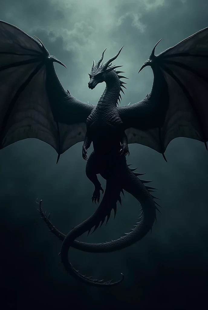 A dragon with a black background