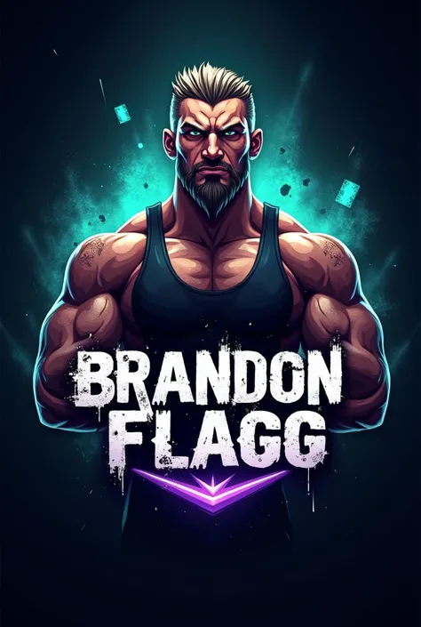 Logo for a wrestler called Brandon Flagg, use powerfull and cool colors. No needed person in the logo, only the text and the cool desing.