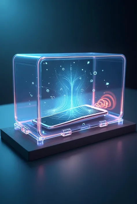 show how electromagnetic waves propagate when there is a call between dielectrics, when the phone is inside a plastic transparent box
