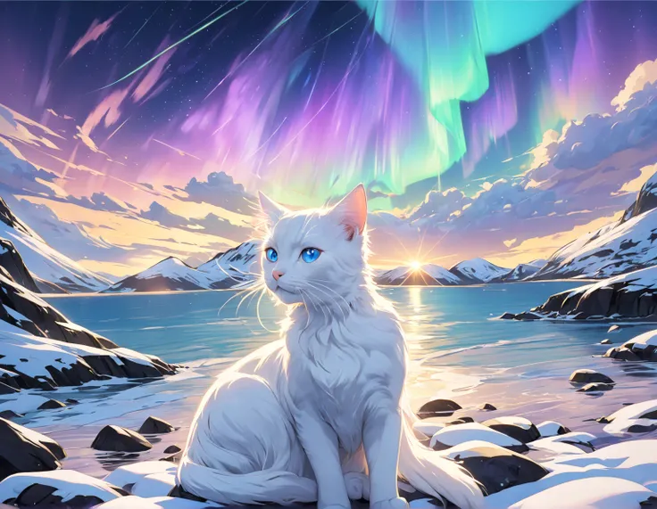 Northan light, White Cat, blue eyes