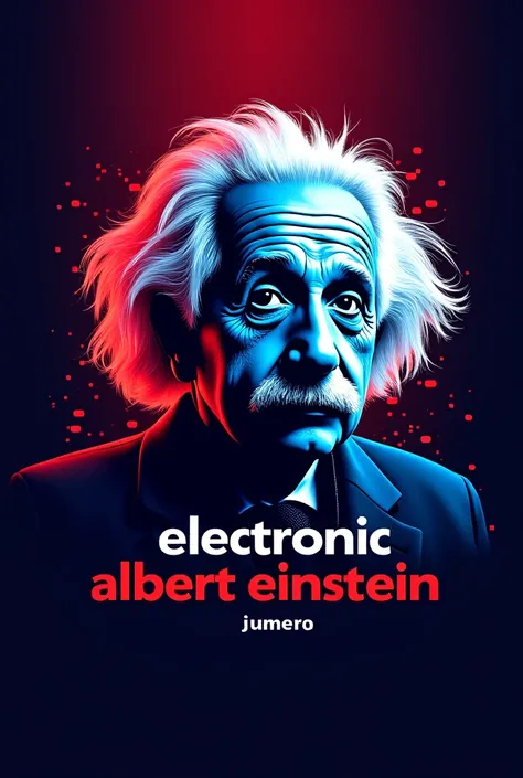 Logo that says electronic Albert Einstein don't give the scientist just a logo that is red and blue