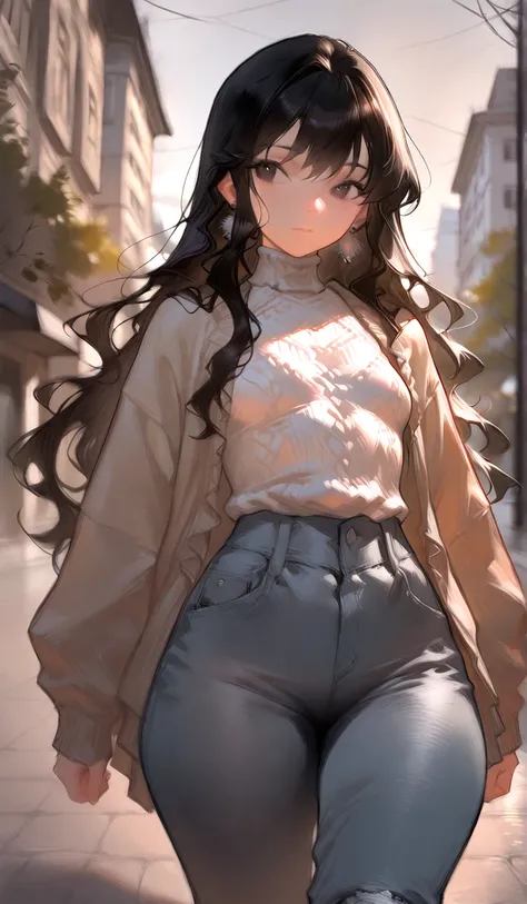 score_9,score_8_up,score_7_up, source_anime,safe, 1girl, solo, small breasts, Photo in 4K resolution, masterpiece, best quality, amazing quality, very aesthetic, absurdres, HDR, UHD, ISO 3200k,
Black hair, cute girl,
slightly wavy medium-length hair, (casu...