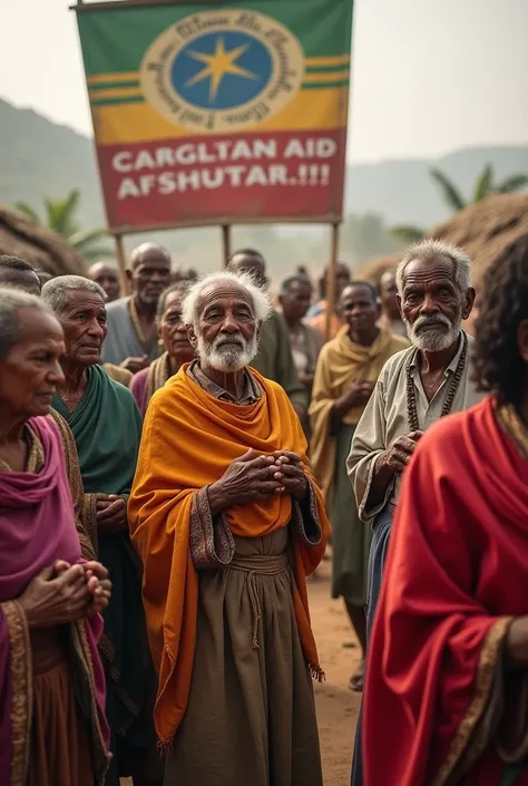 Ethiopian elders Rceive helps Banner picturs