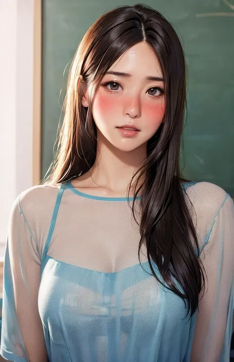 女性 teacher  , (((straight hair)))
(((masterpiece))), ((  top quality)), (( 複雑な Details)), ((  super realistic realism )), ,  mature women,   mature women,   see through,    high definition  , illustration, 1人の mature women,    perfect hands,   Details,  美し...