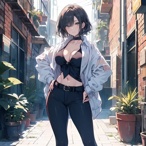 "Full-body anime kawaii character, beautifully detailed eyes and lips, long eyelashes, soft and elegant expression. A young woman with a slender and graceful figure, wearing a perfect, sexy and elegant thicc body nice abs, large breasts and butt. Her face ...