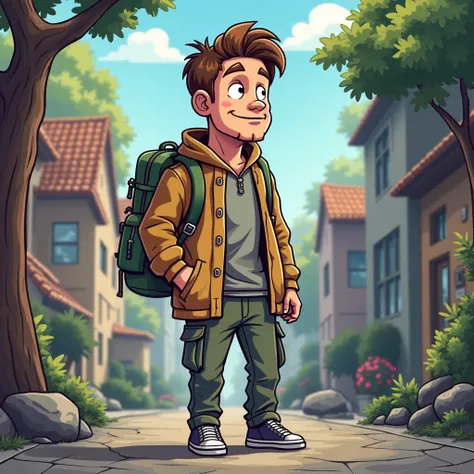  Generate cartoon photo on such cover 100K  ( Achieved capitalization of 100K USD )
Description:  Man in lahmitte ,  but with minimal improvements .
Details:  Character looks a little better : clothes are still dirty ,  but there are newer things , backpac...