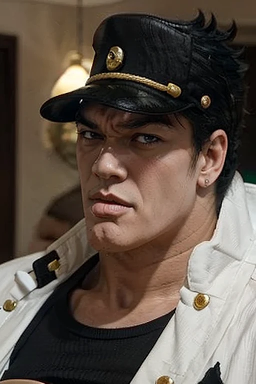 Jotaro with a serious expression