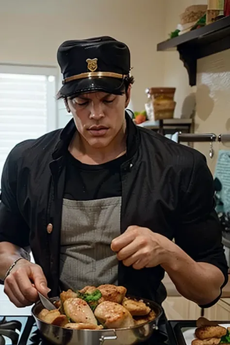 Jotaro cooking chicken