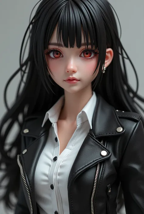 arafed woman in a black leather jacket and white shirt, fine details. girls frontline, from girls frontline, rias gremory, ( highly detailed figure ), from arknights, girls frontline cg, girls frontline style, range murata and artgerm, m4 sopmod ii girls f...