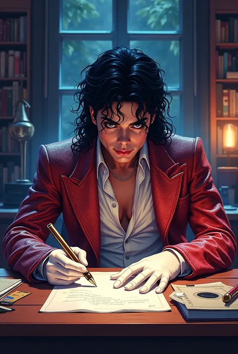 Michael Jackson writing creatively and in anime