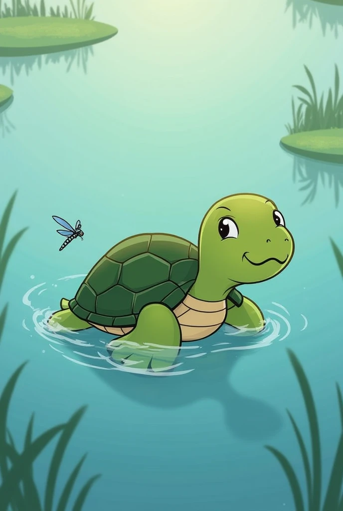 Timmy the turtle was scared of the big pond. His friends swam and splashed while he watched from the shore. One day, a dragonfly landed on his shell and said, “The water’s not so scary!” Encouraged, Timmy dipped his flipper in. To his surprise, he loved it...