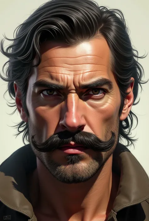 Create a realistic picture of Vegueta with a mustache