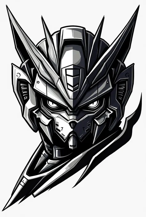 Gundam hybrid cat face logo
White black background and cool look