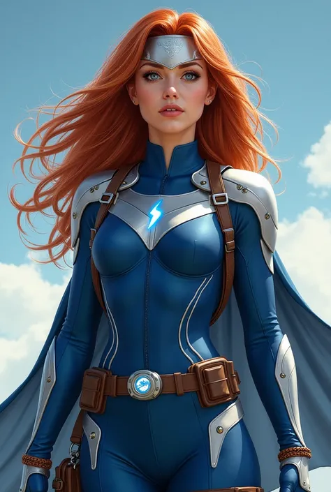 Civilian Look:
Hair: Long, wavy auburn hair with streaks of silver that shimmer like lightning.
Eyes: Bright blue eyes flecked with gold, reminiscent of a clear sky after a storm.
Skin Tone: Light tan with a dewy sheen, reflecting her connection to nature....