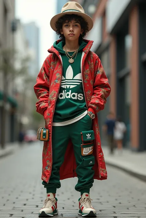 Make a boy wear Gucci things and adidas and Nike things

