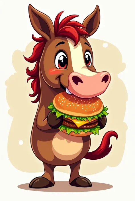 Logo horse eating hamburgers 