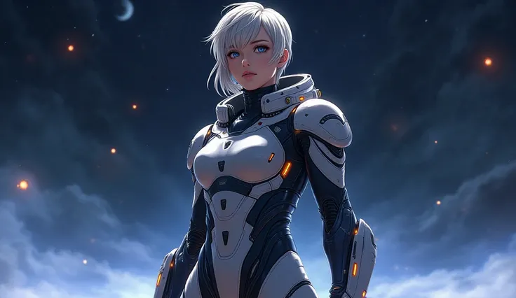 Female space soldier anime style