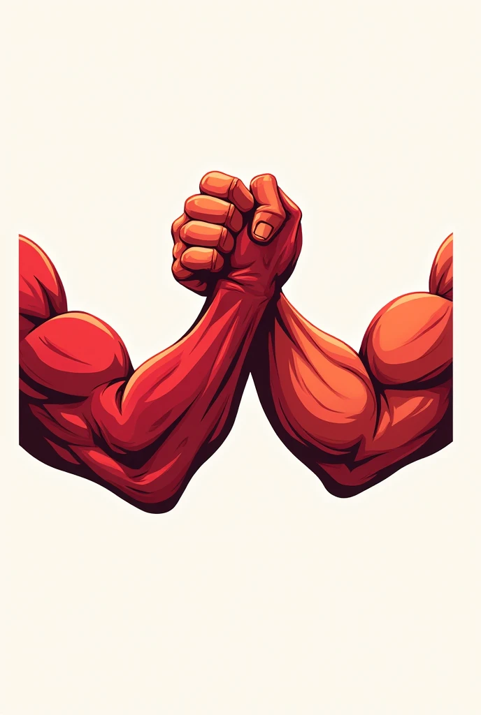 Logo arm wrestling red theme illustration two hands