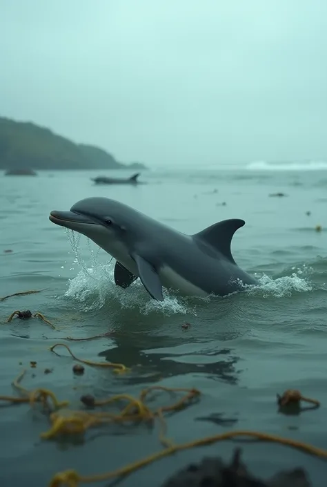 Here is a series of 16 image prompts based on the provided wildlife rescue story:

	1.	Image 1: The Stranded Dolphin
	•	Description: A young, disoriented dolphin struggling in shallow, polluted waters within a coastal bay. The water is murky with debris, a...