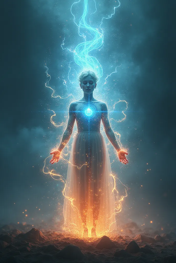 a person surrounded by ethereal energy,  electromagnetic field,  subtle field , Energy in Chakras Movement