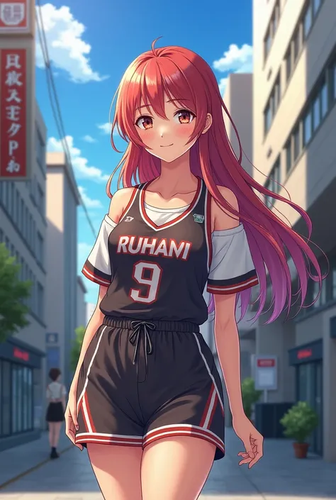 An attractive girl from the world of Slam Dunk who is Kaede Rukawa's girlfriend