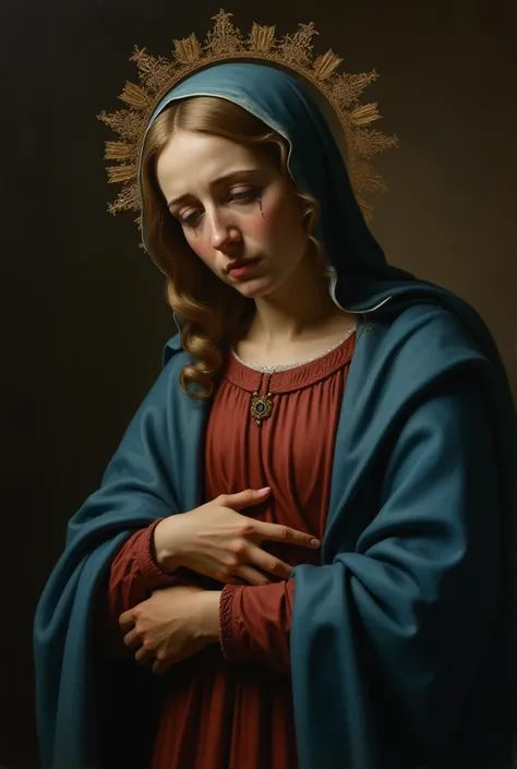 Our Lady of Sorrows crying