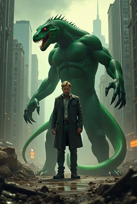 Marvel, Doctor Connor dressed as a doctor the Lizard as an action fantasy movie poster with title, Dr Connor Lizard Bitch