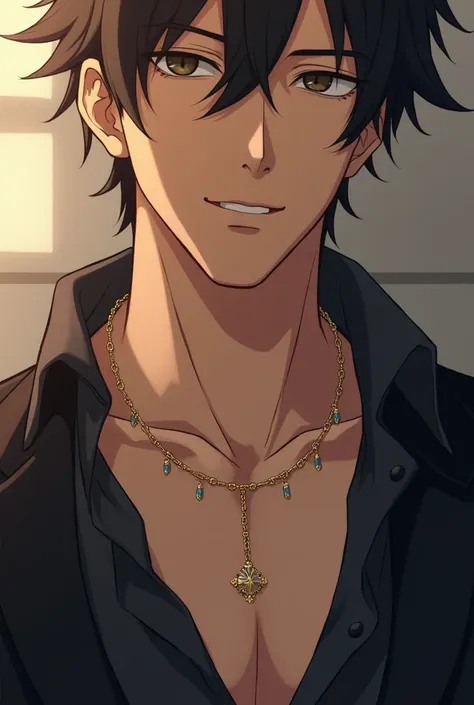  necklace , elegant and subtle gold for men . anime