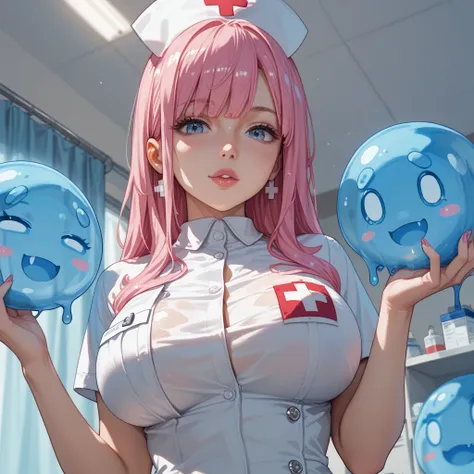  slime girl 　whole body　Big Breasts　black nurse