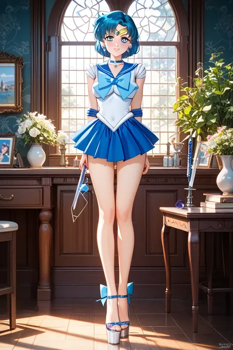 The skirt is extremely short、 high heels、 thin legs、 beautiful feet、 two women、 Sailor Mercury、Small Ass、whole body、 cute、Genitals are exposed、 insert a vibrator into the anus、 has a sword、whole body、Astride a wooden horse、 so delicate and beautiful, whole...