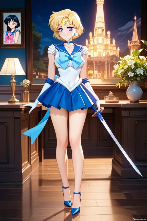 The skirt is extremely short、 high heels、 thin legs、 beautiful feet、 two women、 Sailor Mercury、Small Ass、whole body、 cute、Genitals are exposed、 insert a vibrator into the anus、 has a sword、whole body、Astride a wooden horse、 so delicate and beautiful, whole...