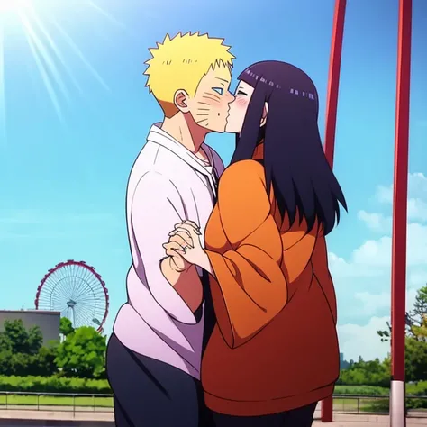 Naruhina, couples, kissing, ferris wheels, holding hands, blushing 