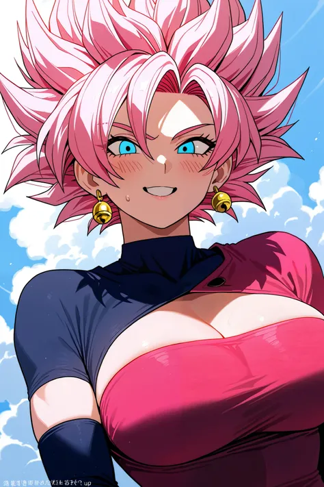 FEMALE GOKU SUPER SAIYAN BLUE, she is cute, she is pretty, 