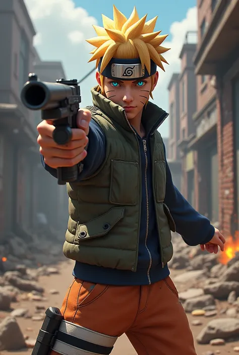 
Naruto Uzumaki shooting with the scar in Free Fire
