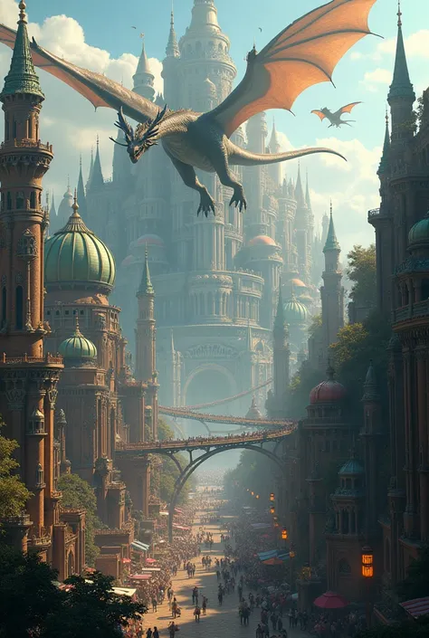 Build a city with dragons and dinosaurs 