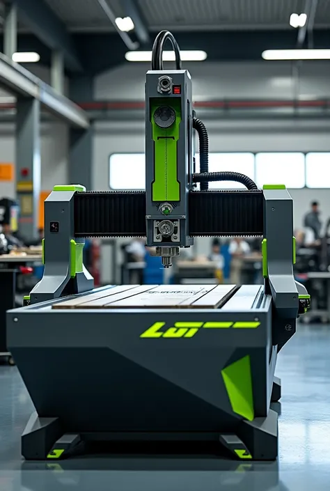 Modern gray and green CNC router 