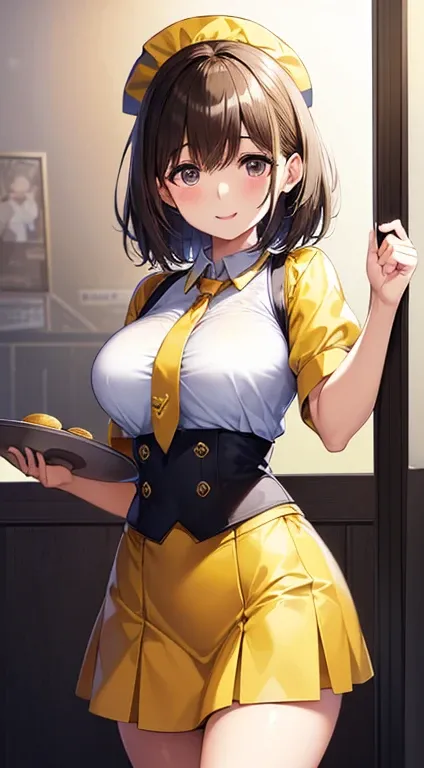 anegasaki nene, shiny chestnut short hair, (brown pretty eyes, sparkling eyes, fine eyes), smiling face, super detailed eyes, highly detailed face, highly detailed eyes, (masterpiece:1.2, best quality), 1 girl, cowboy shot, 



 big anime girl posing in fr...