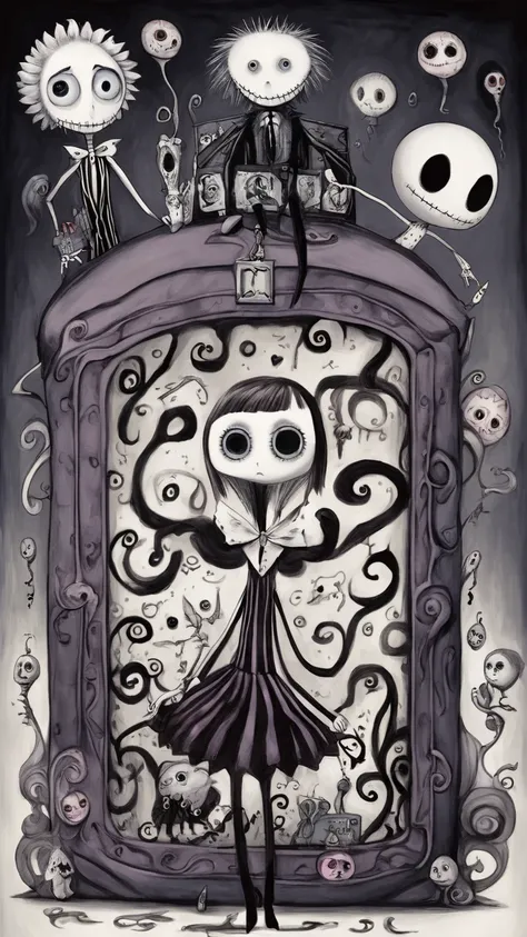     Tim Burton's style、The person with the secret box