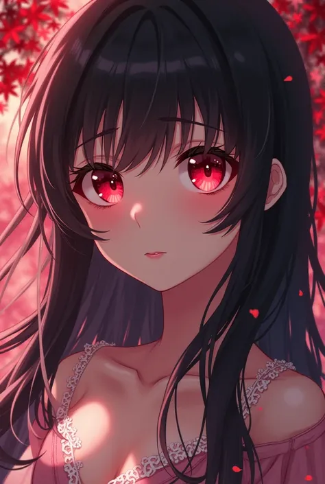 Anime girl with red eyes anime cover