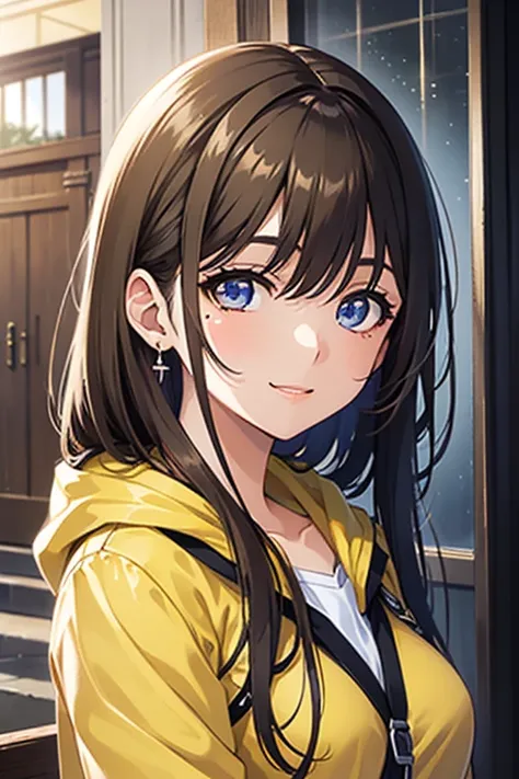 anegasaki nene, shiny chestnut hair, (brown pretty eyes, sparkling eyes, fine eyes), smiling face, super detailed eyes, highly detailed face, highly detailed eyes, (masterpiece:1.2, best quality), 1 girl, cowboy shot, 



I want a age anime girl in a yello...