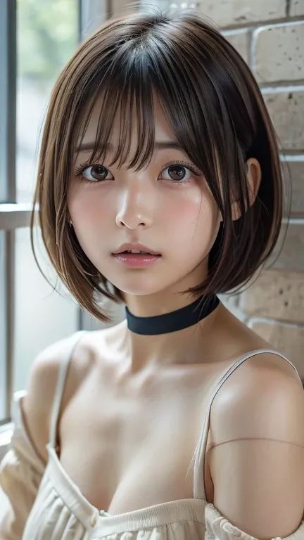  top quality,  focus on face , Soft light,  super high resolution, ( is present:1.4),  RAW photos in the loop,
 1 Japanese Girl ,  alone,  cute, (pupil,  light in the eye),   beautiful facial details , (),( high resolution human skin texture),
( bob cut)、 ...